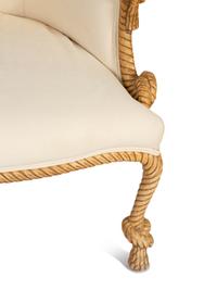 A Pair of Whimsical Rope Frame Low Armchairs