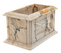 An Italian Marble Jardiniere Height 6 3/4 x width 11 3/8 x depth 7 1/8 inches. — 19TH CENTURY