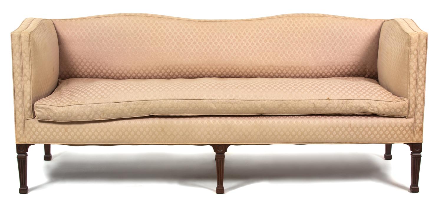 A George III Mahogany Upholstered Settee — 20TH CENTURY