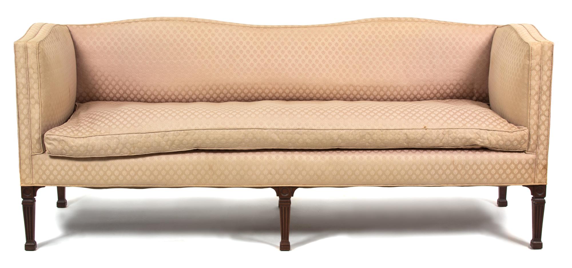 A George III Mahogany Upholstered Settee — 20TH CENTURY