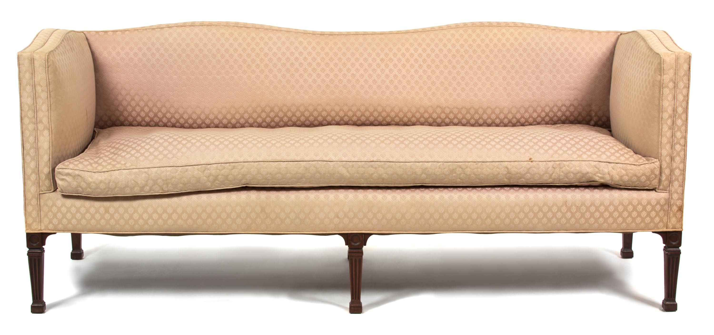 A George III Mahogany Upholstered Settee — 20TH CENTURY