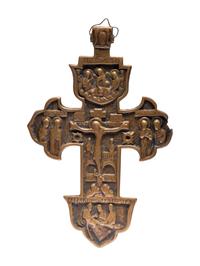 A Russian Bronze Cross Pendant
