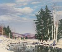 Carl Wuermer, (American, 1900-1981), Winter Stream
