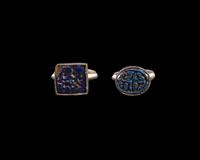 Two Western Asian Lapis Lazuli Ring Stones — Set in a silver ring