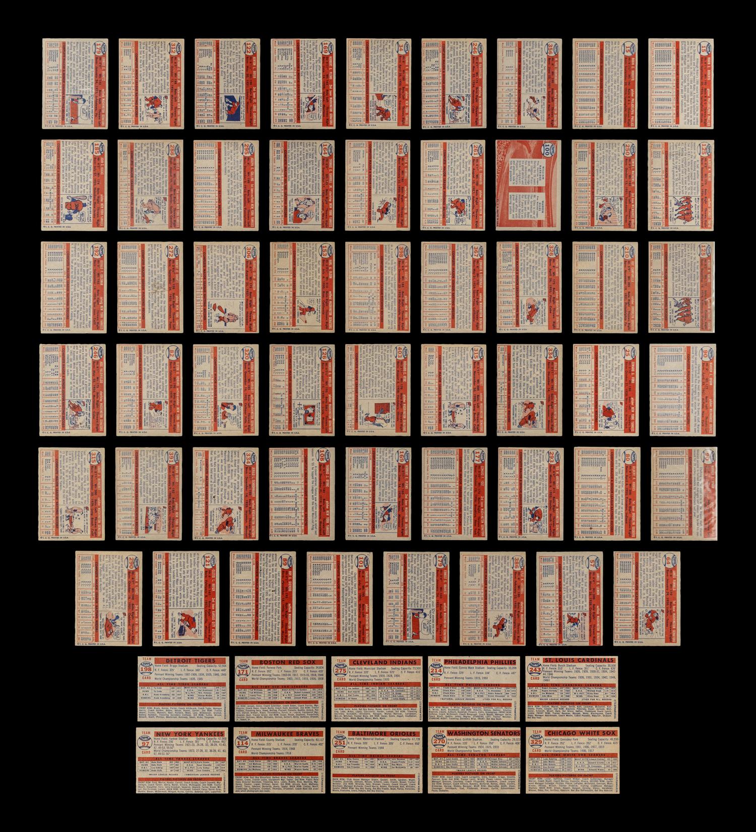 A Group of Over 60 1957 Topps Baseball Cards Including Multiple Hall of Famers and Notables,