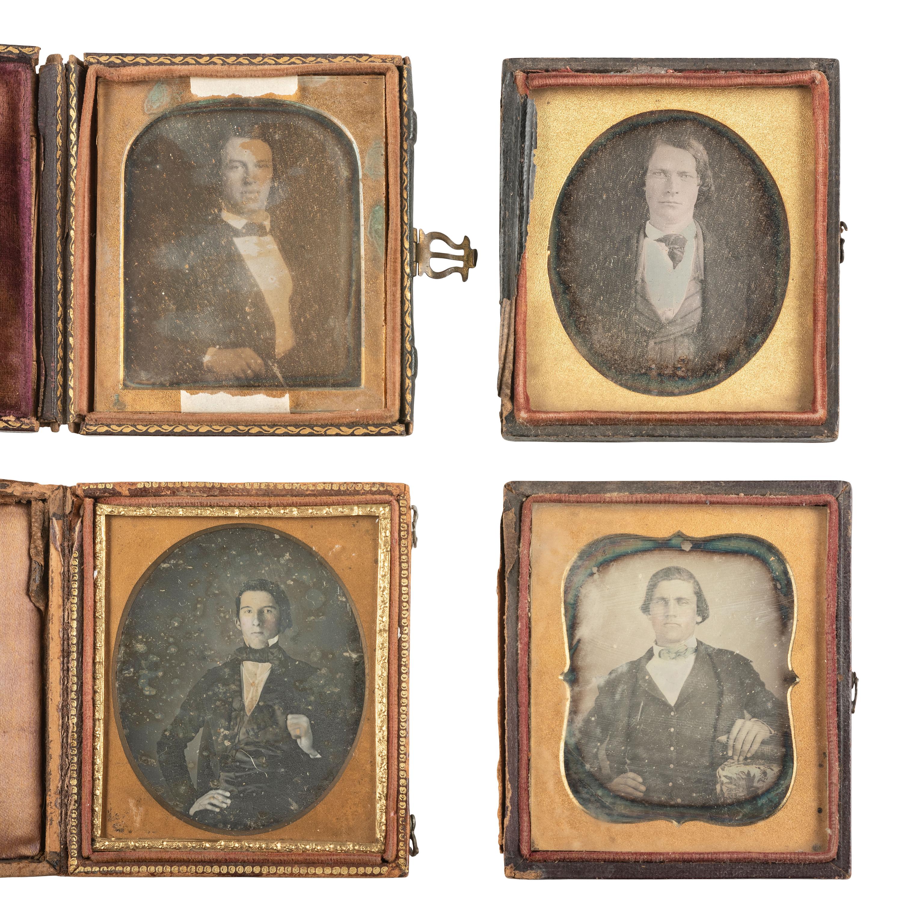 [EARLY PHOTOGRAPHY]. 23 sixth plate daguerreotypes of young, dapper men.