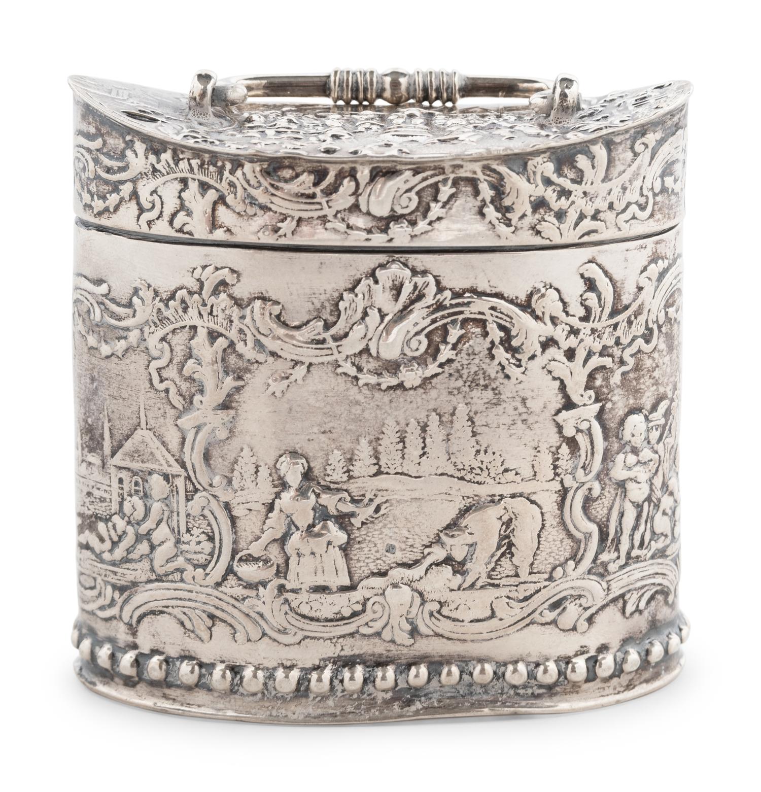 A Dutch Export Silver Tea Caddy