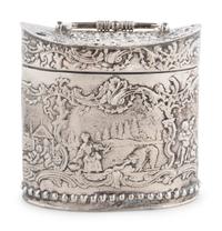 A Dutch Export Silver Tea Caddy