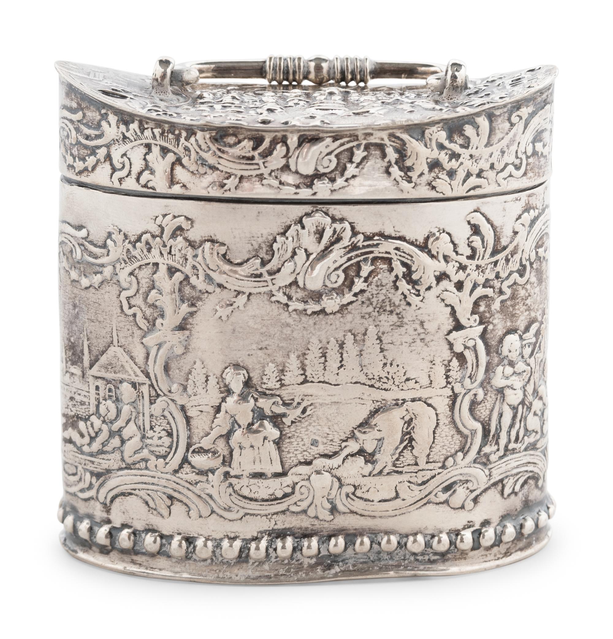 A Dutch Export Silver Tea Caddy