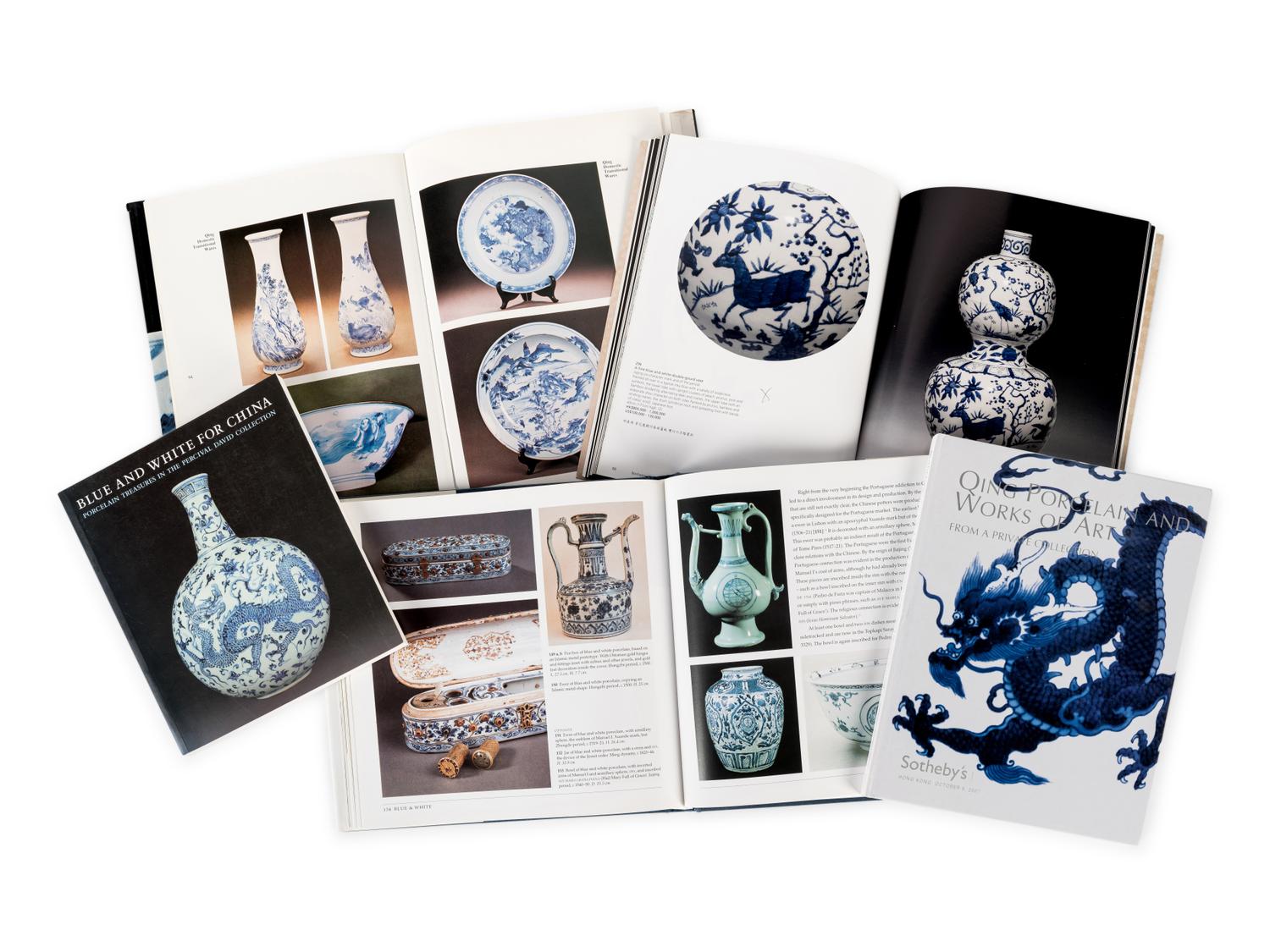 [BLUE & WHITE PORCELAIN] A group of reference works and auction catalogues about Chinese blue and white porcelain