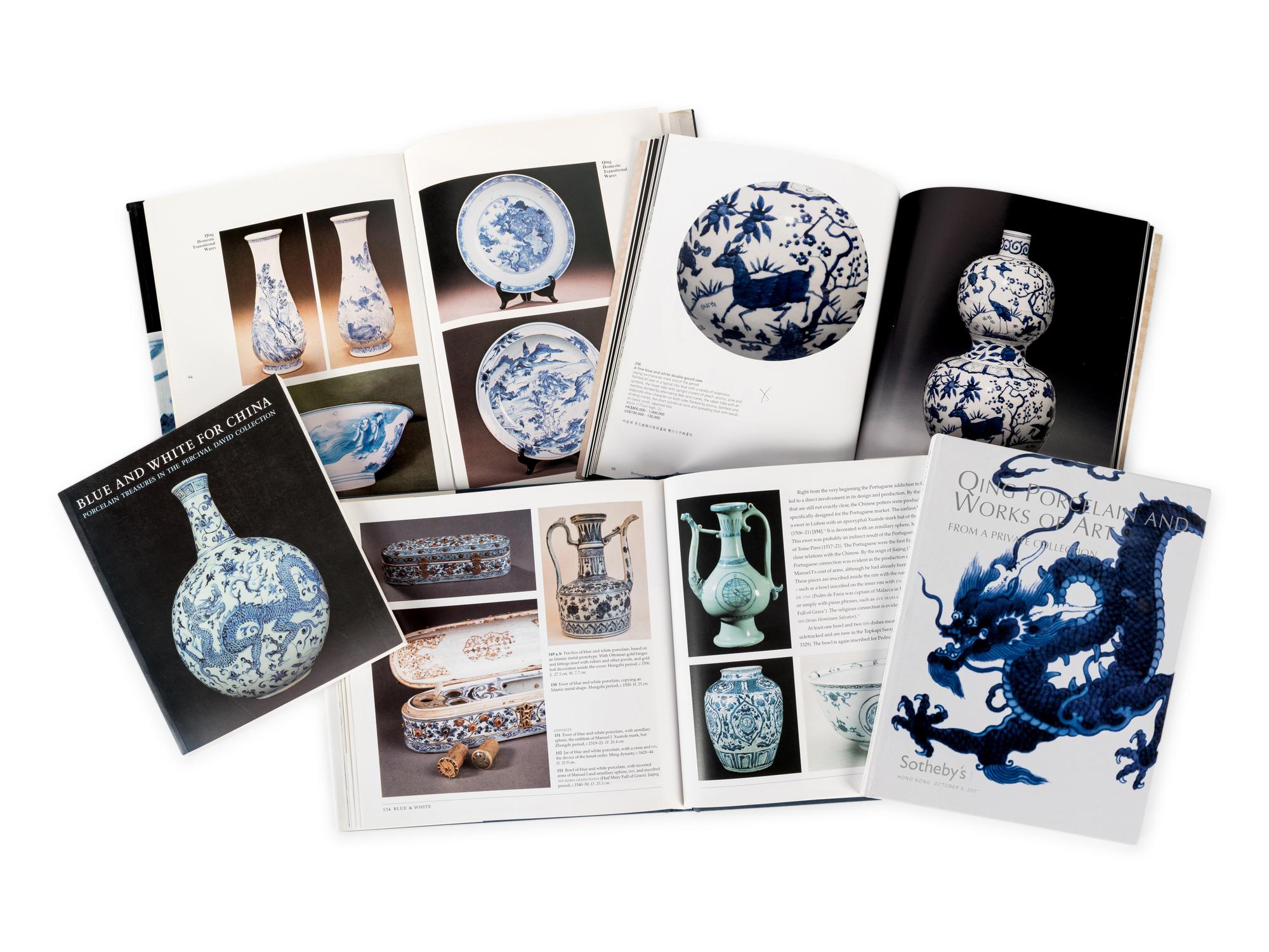 [BLUE & WHITE PORCELAIN] A group of reference works and auction catalogues about Chinese blue and white porcelain