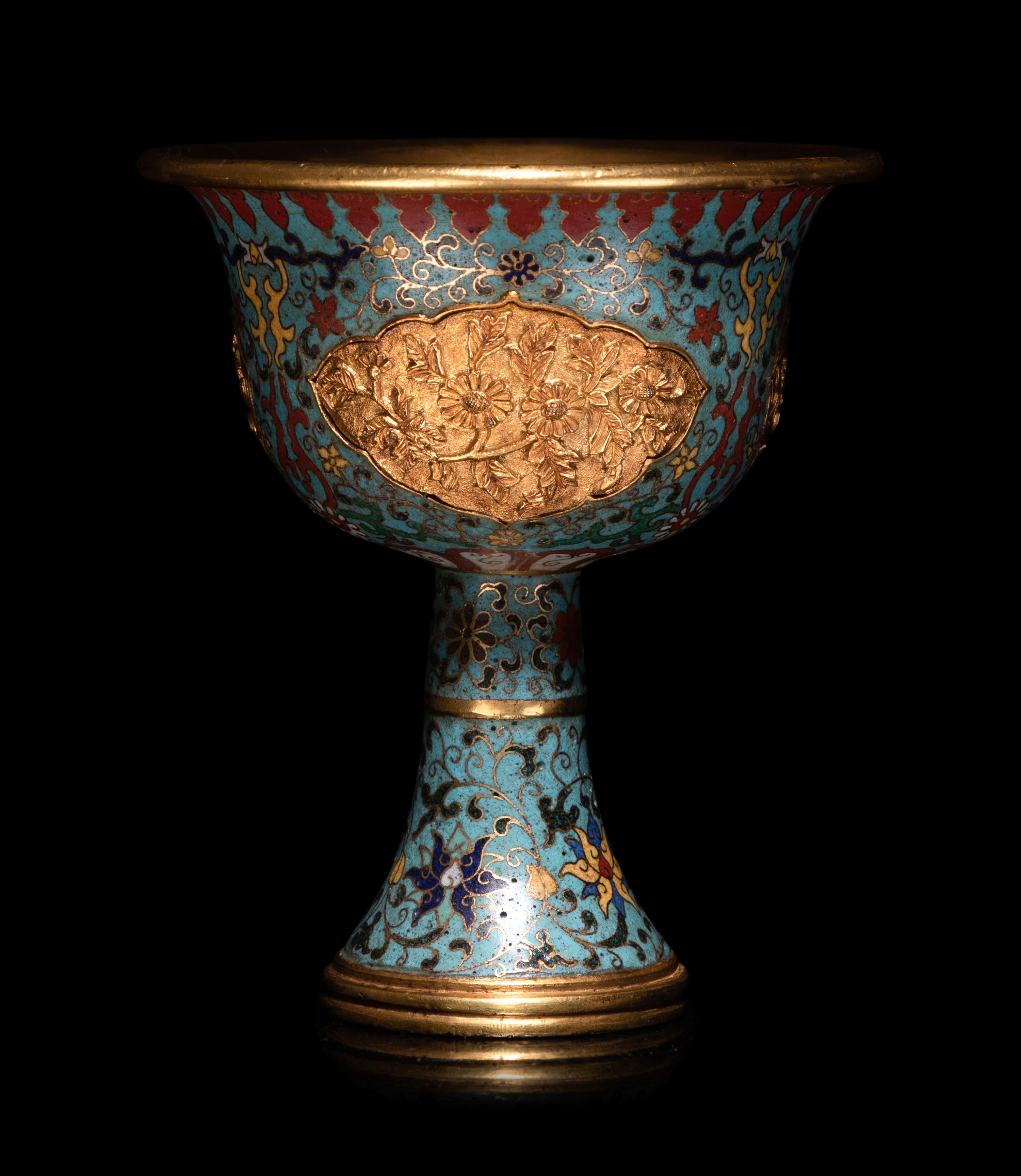 A Cloisonné Enamel Stem Cup