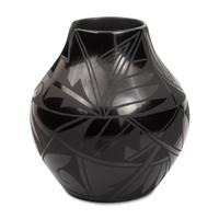 Blackware Pottery Vase, with Cutout