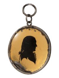 Six Verre Eglomise Silhouette Portraits of Gentleman