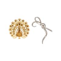 TWO MULTIGEM BROOCHES