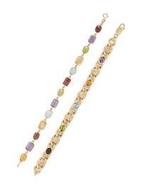 COLLECTION OF YELLOW GOLD AND MULTIGEM JEWELRY