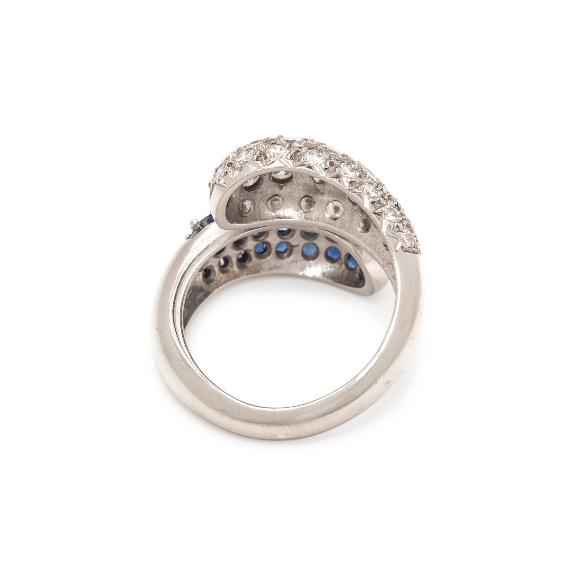 DIAMOND AND SAPPHIRE BYPASS RING