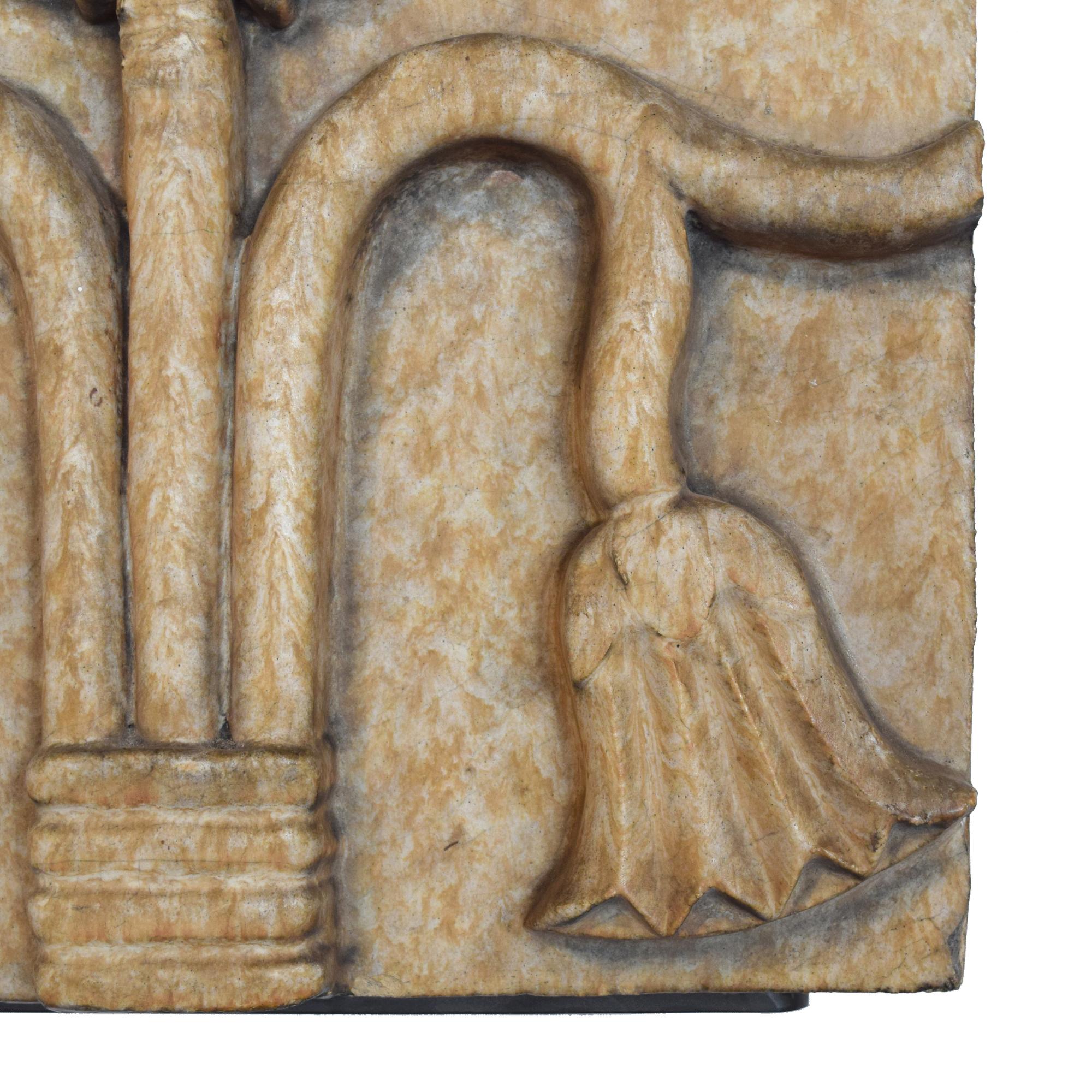 A Glazed Terra Cotta Panel from the National Knights of Pythian Temple 20.5" W x 7" D x 15" H — United States, Circa 1928