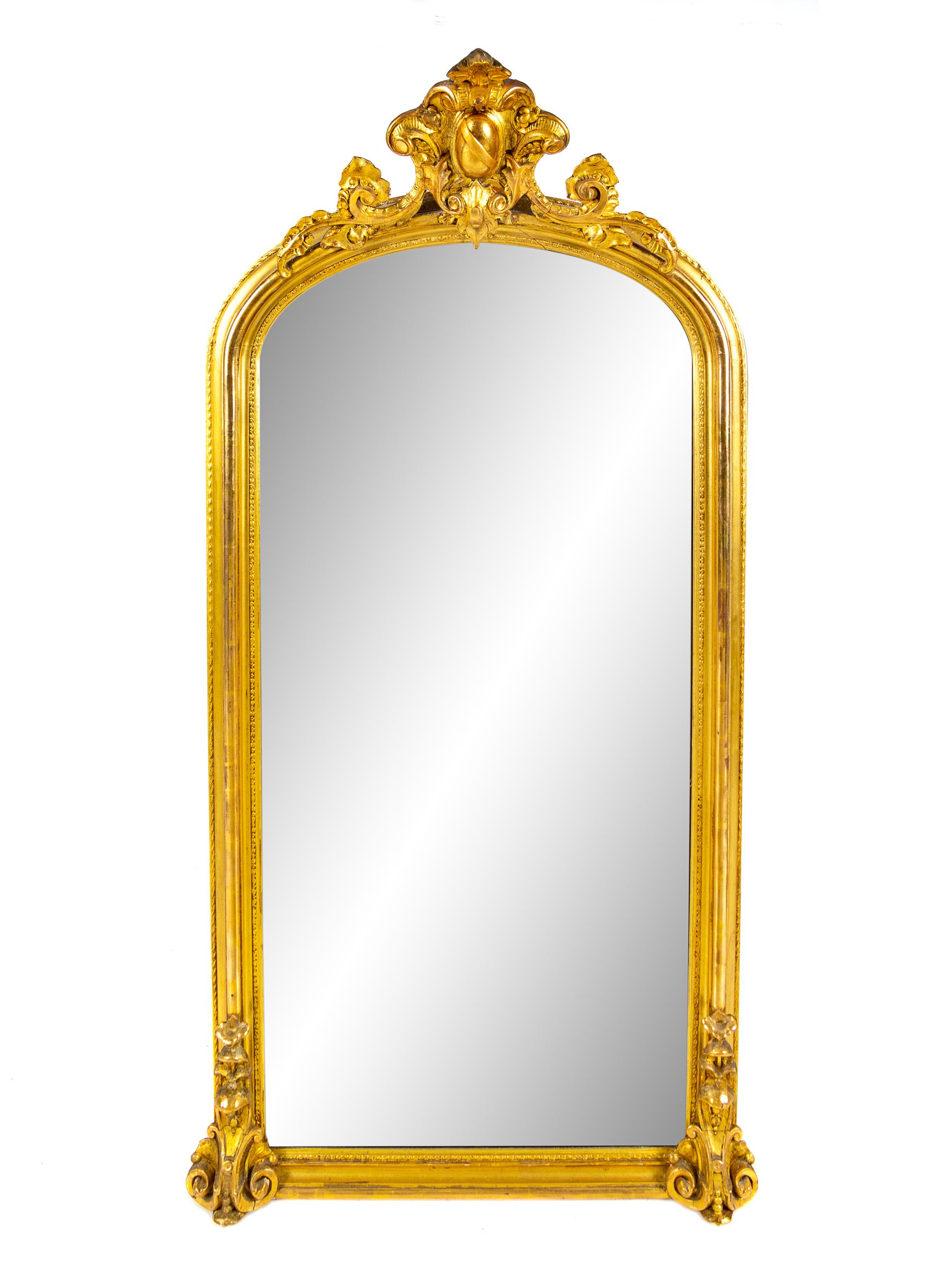 An American Gilt Gesso and Carved Wood Pier Mirror