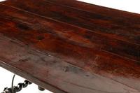 A Spanish Baroque Iron-Mounted Walnut Trestle Table