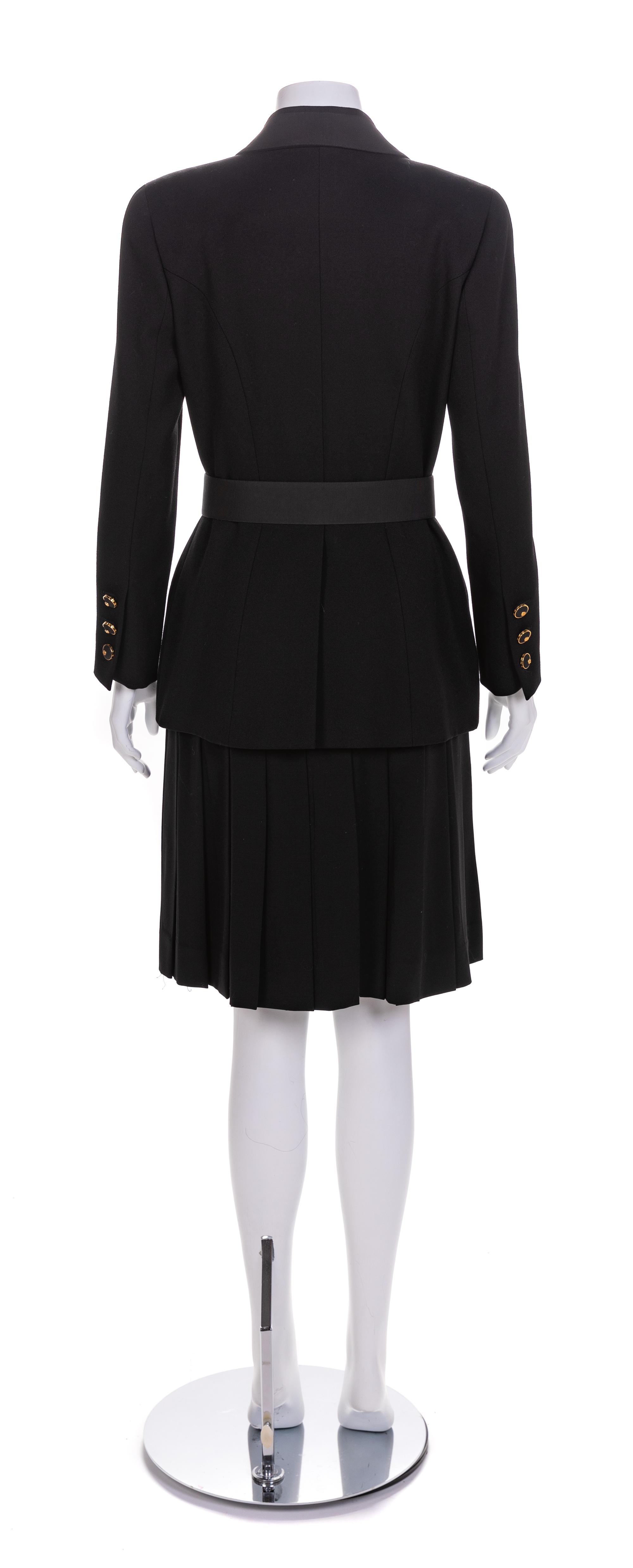 Chanel Black Jacket and Skirt, 1990-2000s