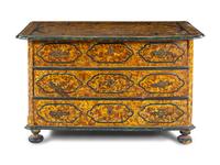 An Italian Baroque Style Faux Tortoise Shell Commode