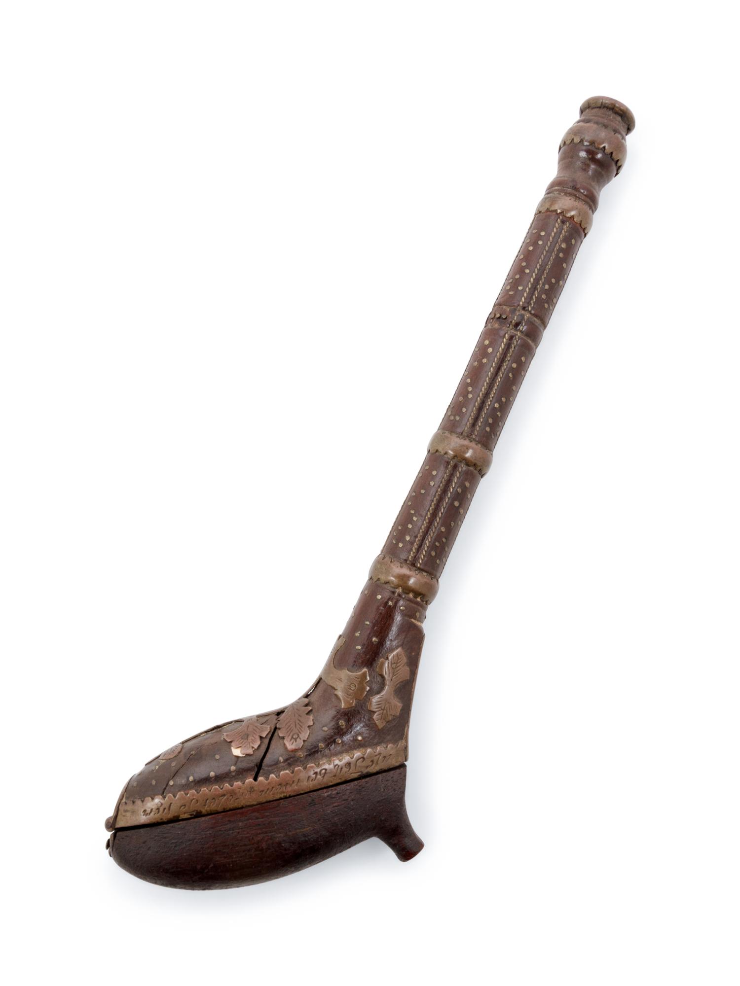 A German Brass Mounted Wood Pipe