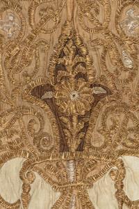 A Metallic Thread Embroidered Panel with Arabic Inscription