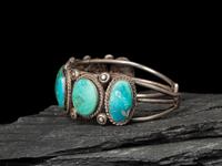 Navajo Silver and Turquoise Cuff Bracelet