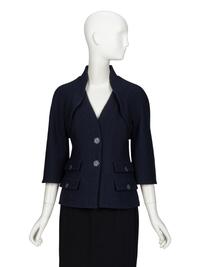 CHANEL, NAVY BOUCLÉ TWEED JACKET