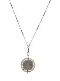 Bailey, Banks & Biddle Co., Edwardian, Diamond, Seed Pearl and Polychrome Enamel Watch Pendant