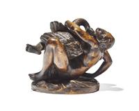 Jean-Jacques Feuchère (French, 1807-1852), A Bronze Sculpture: Leda and the Swan