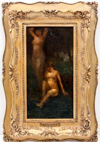 Attributed To Edgar Scudder Hamilton, (American, 1869-1903), Two Nudes in a Landscape