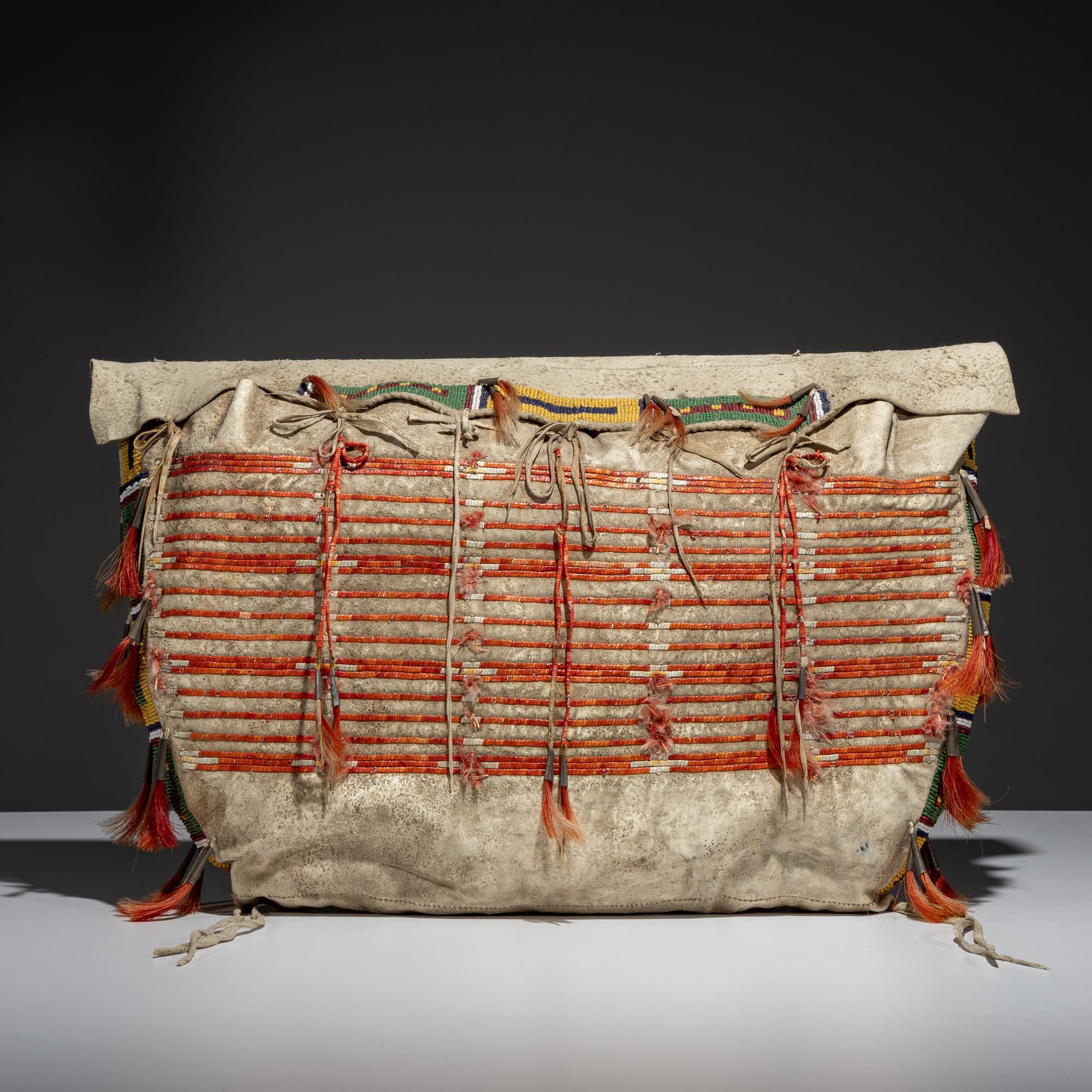 Sioux Quilled and Beaded Hide Possible Bag