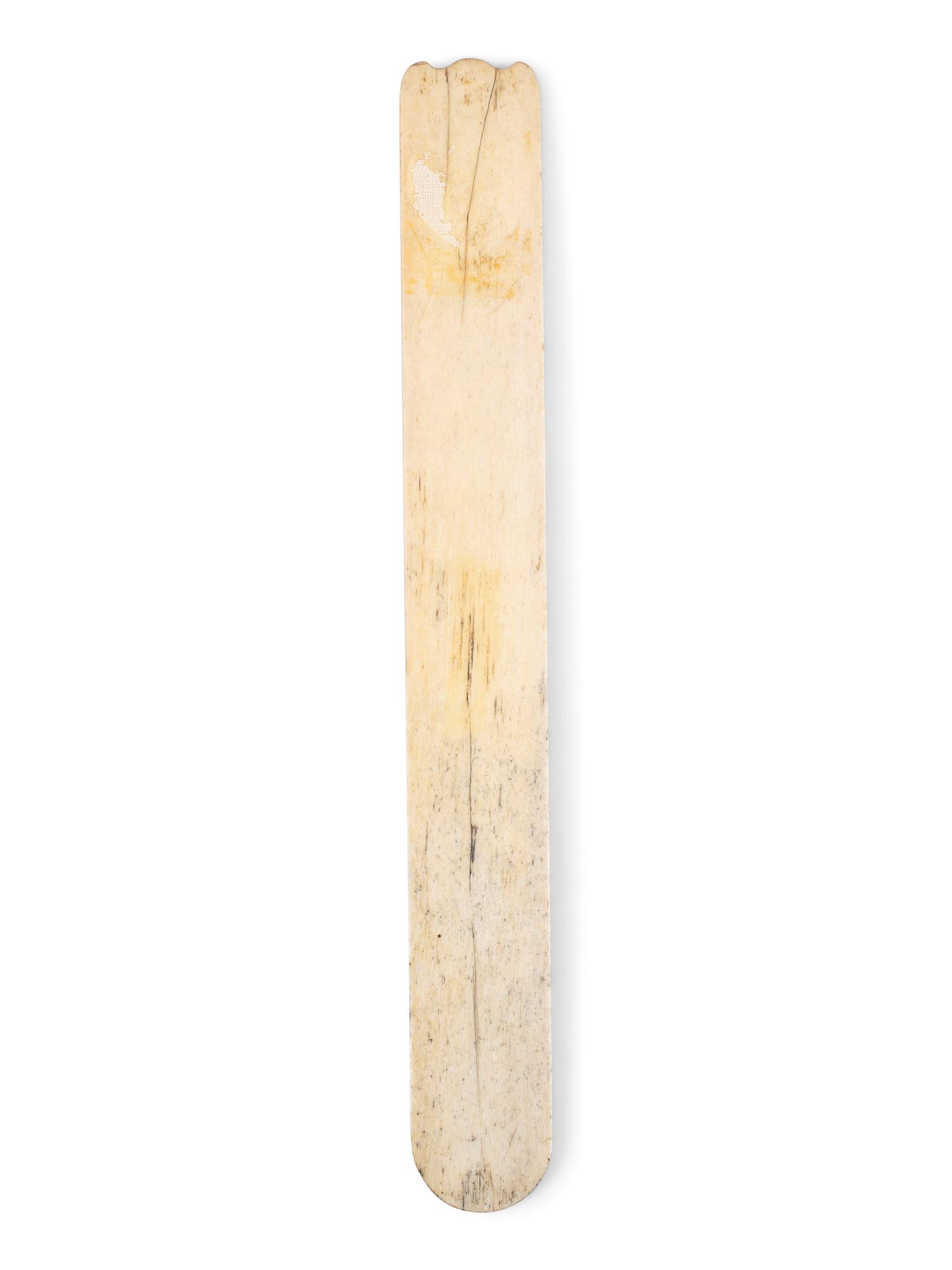 A Scrimshaw Decorated and Polychromed Painted Whalebone Busk