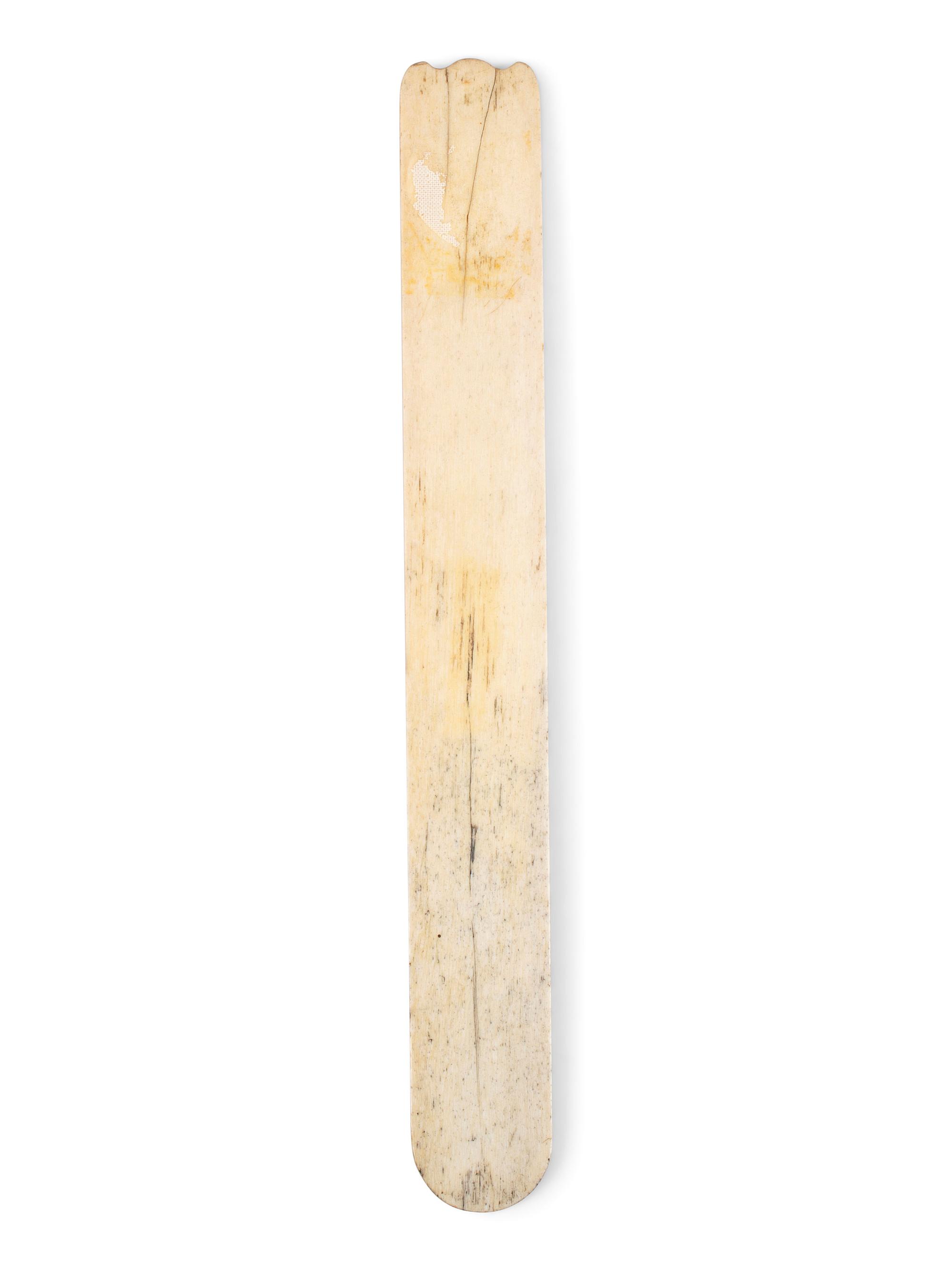 A Scrimshaw Decorated and Polychromed Painted Whalebone Busk