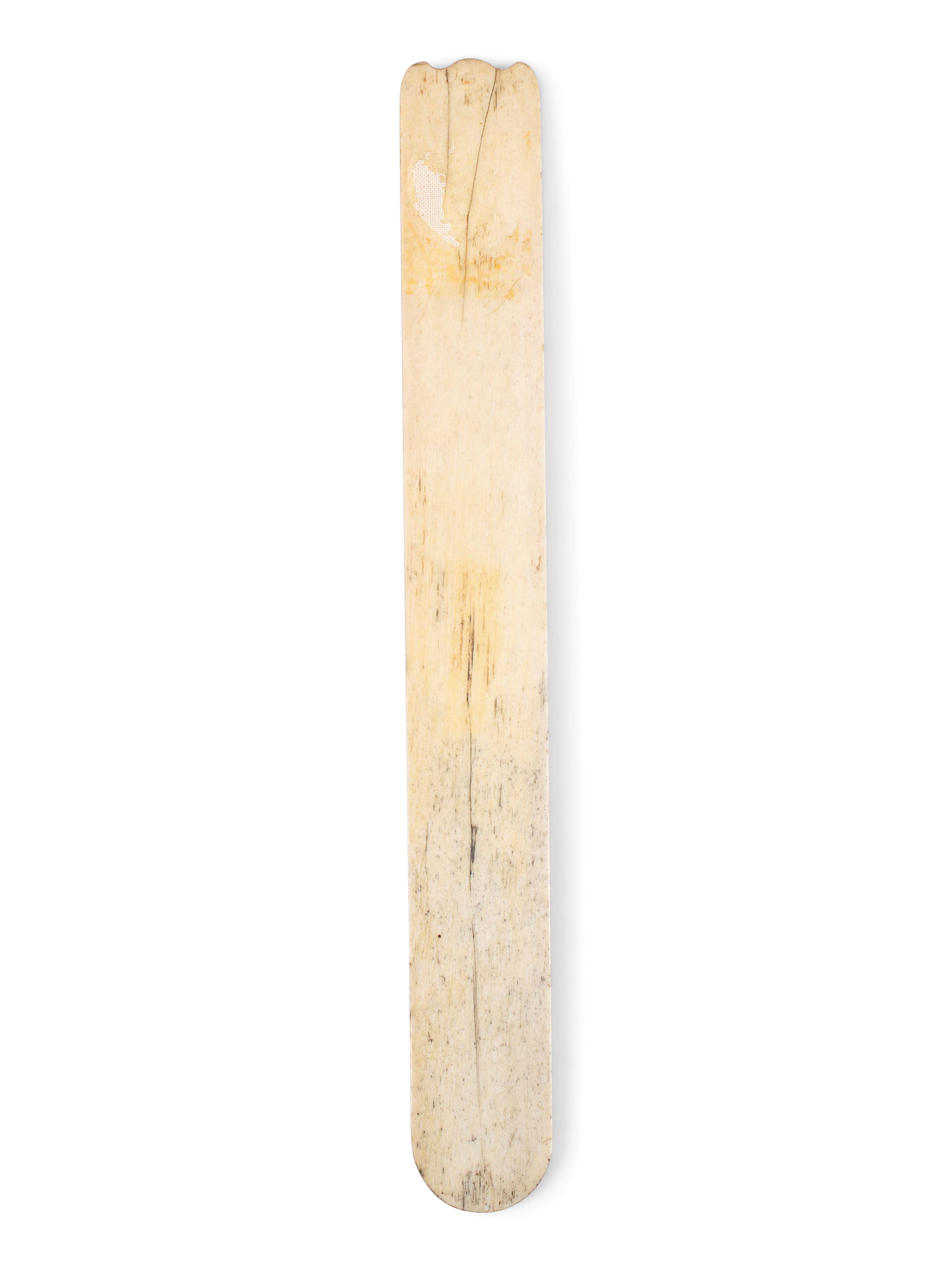 A Scrimshaw Decorated and Polychromed Painted Whalebone Busk