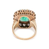 ANTIQUE, EMERALD AND DIAMOND RING
