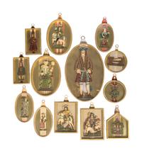 A Collection of Thirteen Continental Wax Relief Medallions