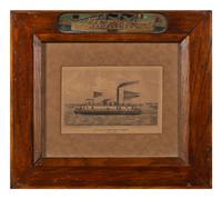 A Folk Art Carved and Painted Wood Frame