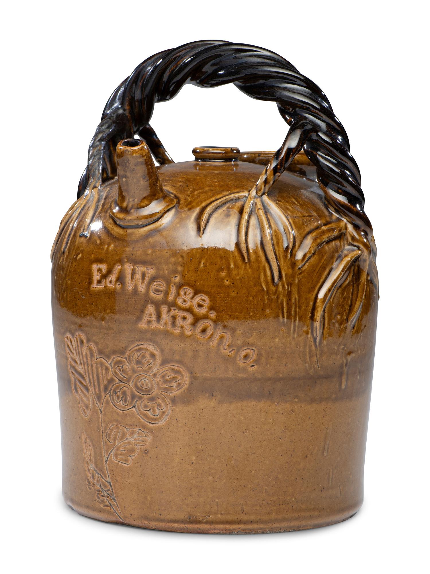 A Rhodenbaugh Stoneware Harvest Jug