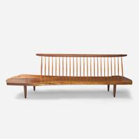 George Nakashima (American, 1905-1990) Fine "Conoid" Bench, New Hope, Pennsylvania, 1968