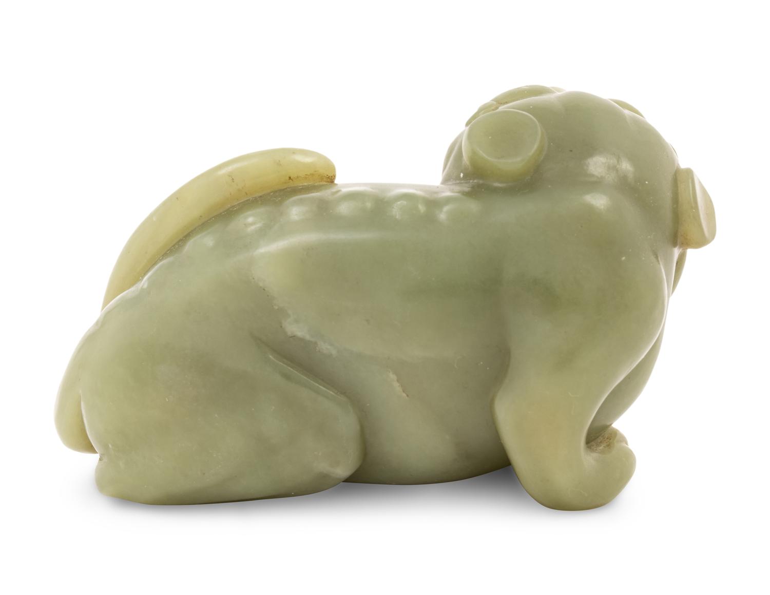A Chinese Green Jade Figure of a Mythical Beast — 20TH CENTURY