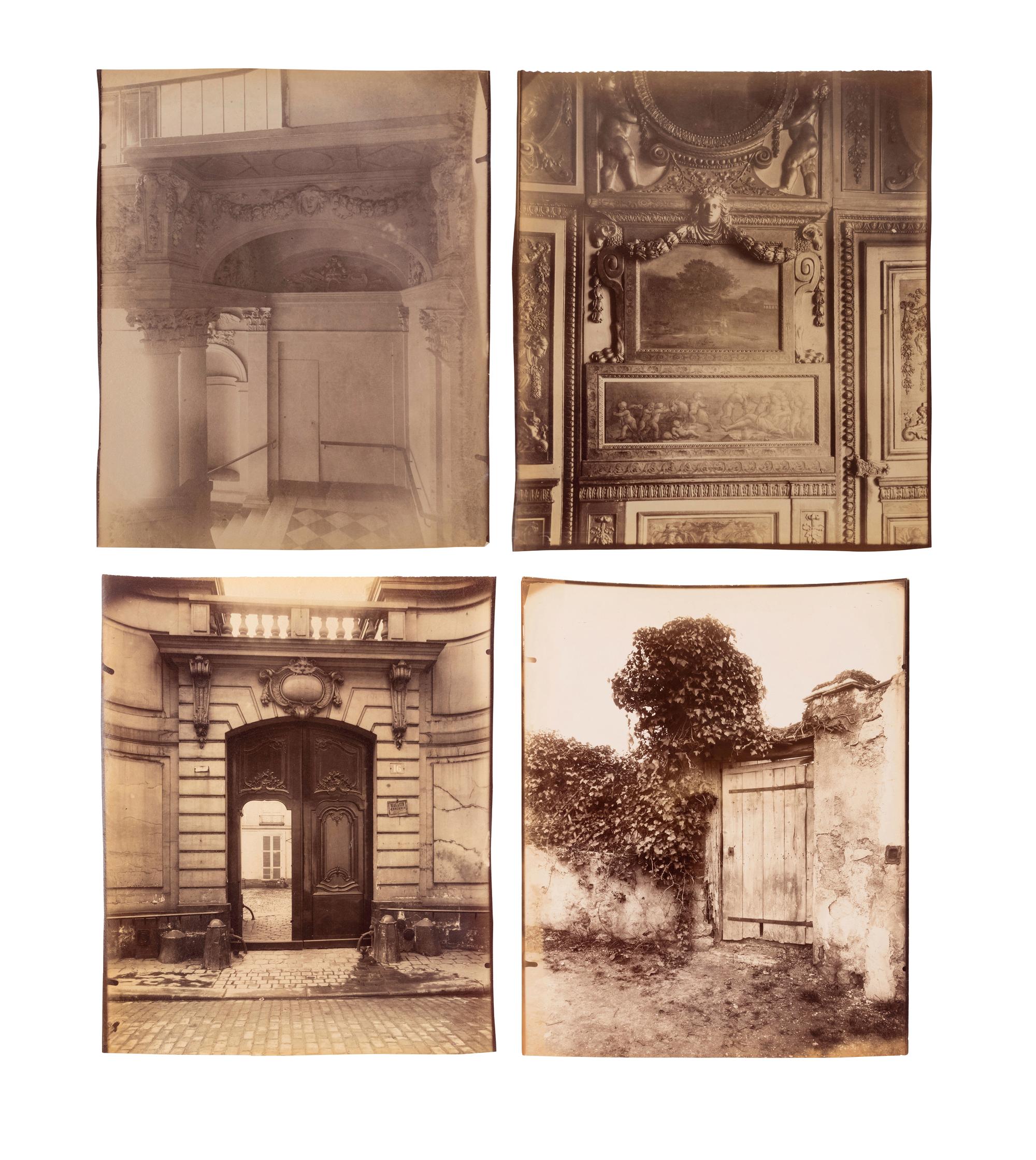 A group of four photographs (Hôtel de Beauvais, 68 rue François Miron , 1902; [Hôtel de Lauzun, quai d'Anjou] , 1905; Hôtel d'Argouges de Lyon, rue Séguier 16 , 1900; Plessis Piquet [Entrée pittoresque, Châtillon] , 1921)
