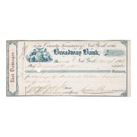 [Civil War] New York Draft Riot Damages Check Issued for Losses at the Colored Orphan Asylum