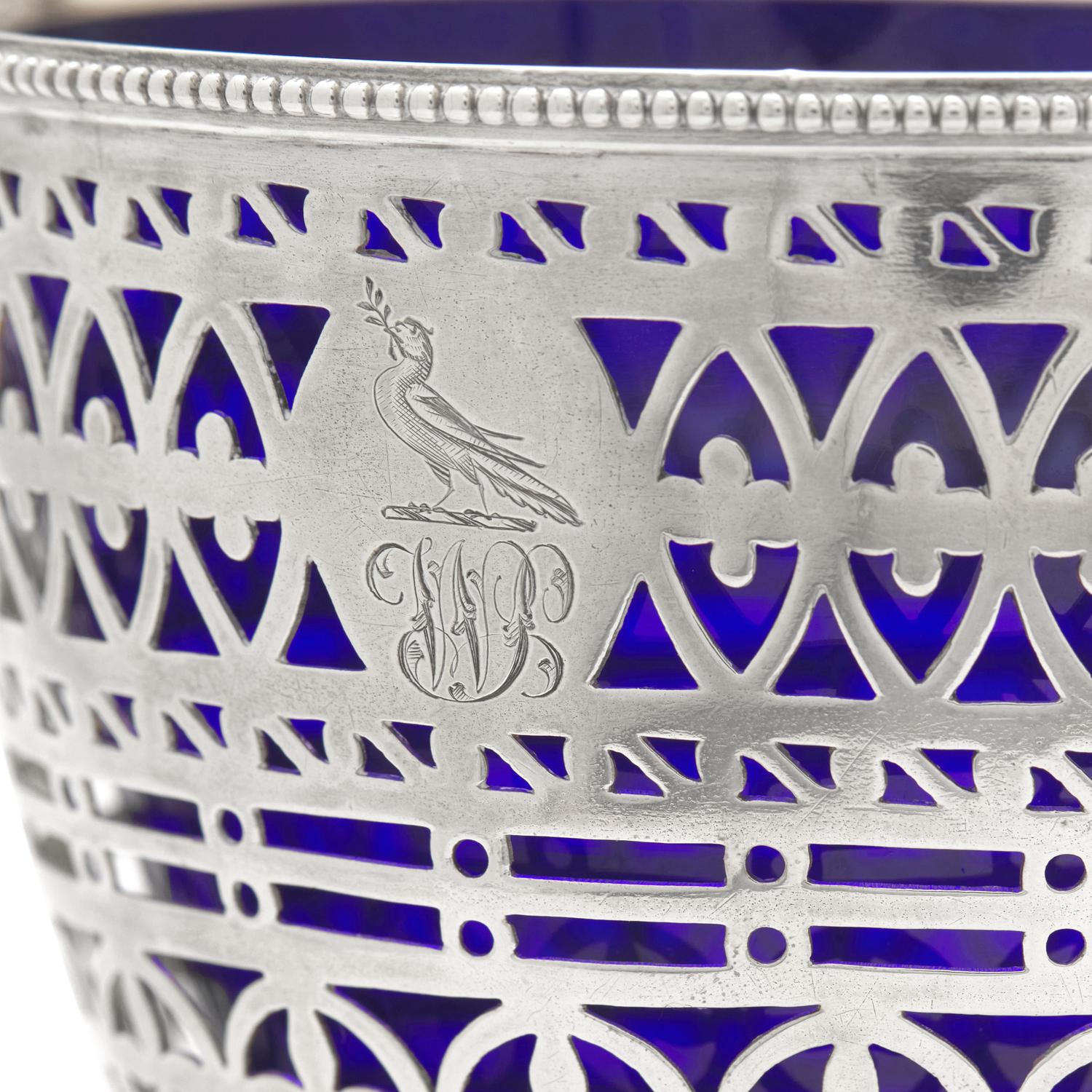 A George III Engraved and Pierced Silver Sugar Basket