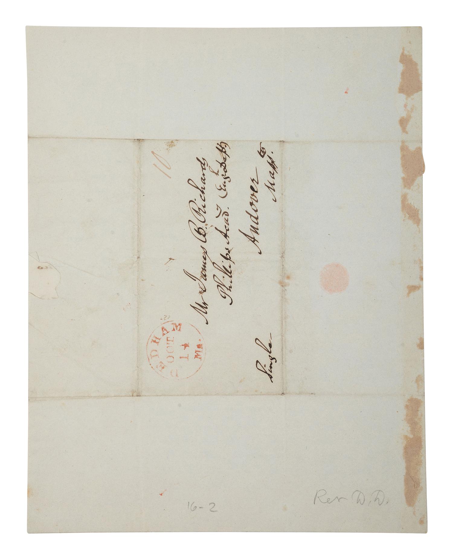 [AMERICAN COLONIZATION SOCIETY]. A group of 3 items related to American Colonization Society agents Ebenezer BURGESS and David CHRISTY. Ca 1830s.