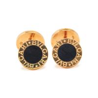 BULGARI, YELLOW GOLD AND ONYX 'BULGARI BULGARI' CUFFLINKS