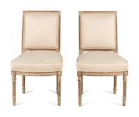 A Pair of Louis XVI Style Painted Side Chairs