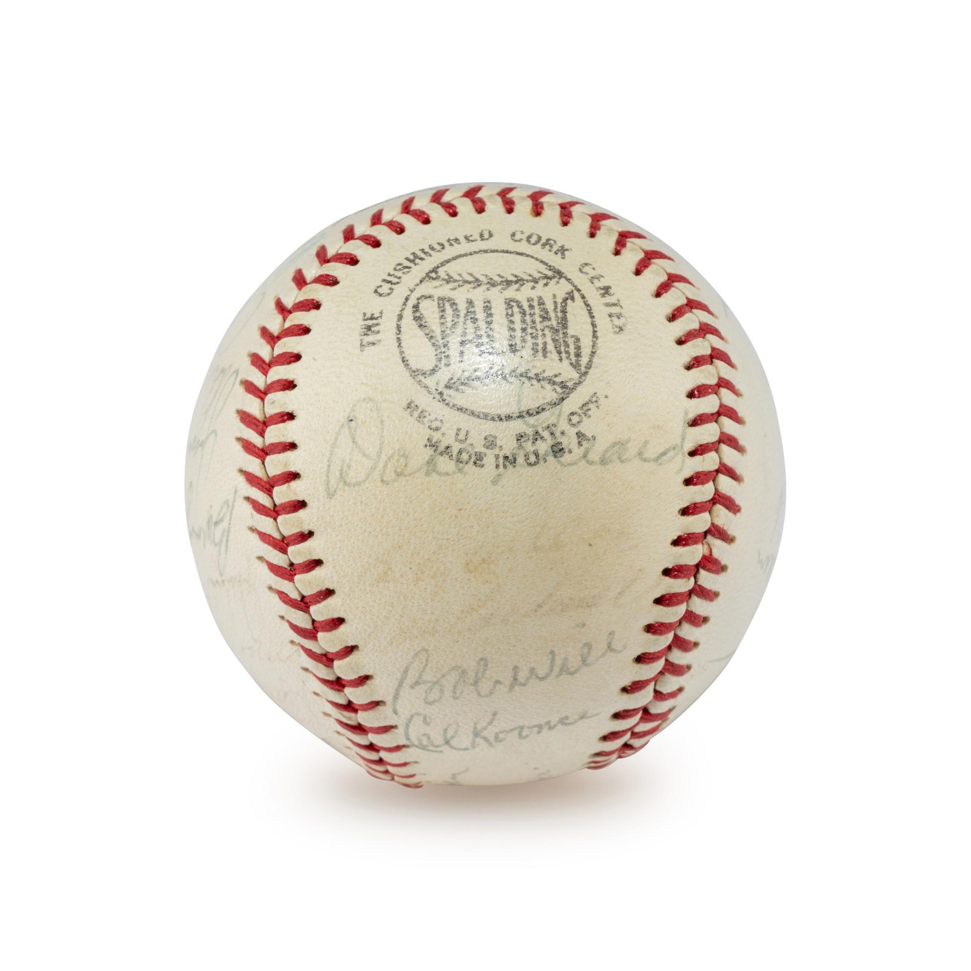 A 1962 Chicago Cubs Team Signed Autograph Baseball Including Rookie Era Lou Brock Signature (Beckett Authentication Services)